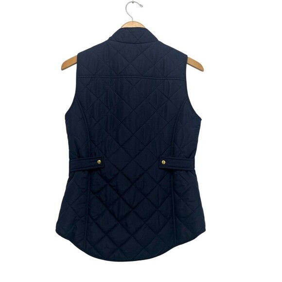 Crown & Ivy Women’s Quilted Full Zip Vest Snap Buttons Navy Blue Outdoor Size S - Picture 6 of 9